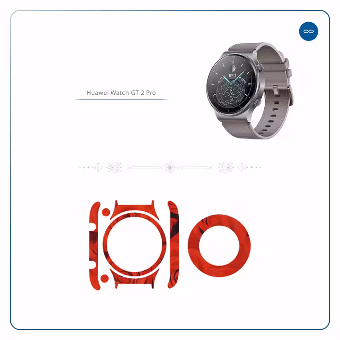 برچسب ماهوت طرح Red Flower مناسب برای ساعت هوشمند هوآوی Watch GT 2 Pro