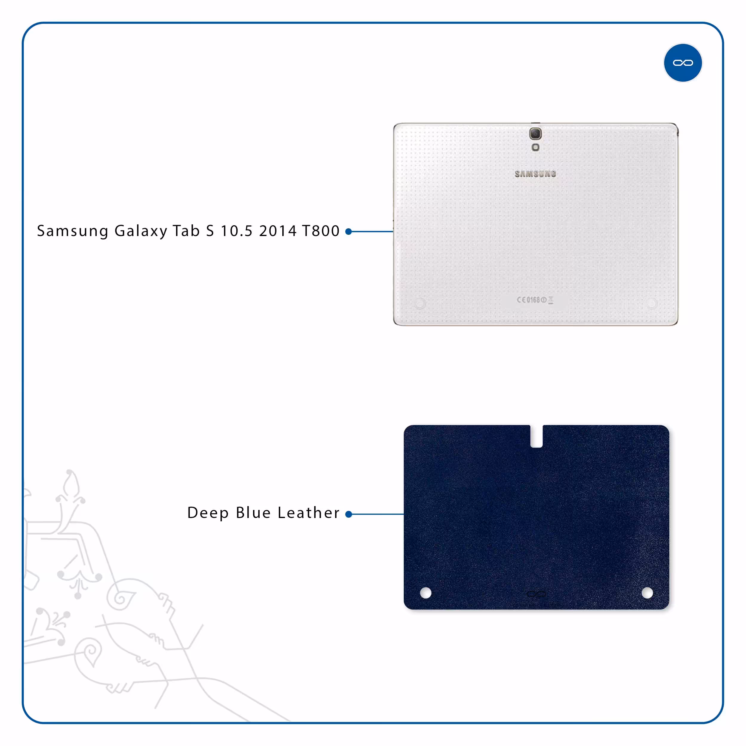 برچسب پوششی ماهوت مدل Deep-Blue-Leather مناسب برای تبلت سامسونگ Galaxy Tab S 10.5 2014 T800