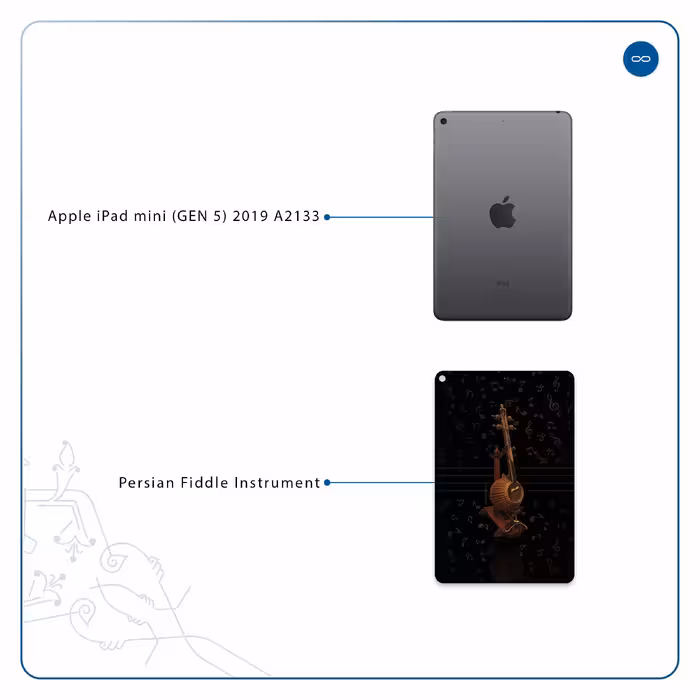 برچسب پوششی ماهوت مدل Persian Fiddle Instrument مناسب برای تبلت اپل iPad mini (GEN 5) 2019 A2133