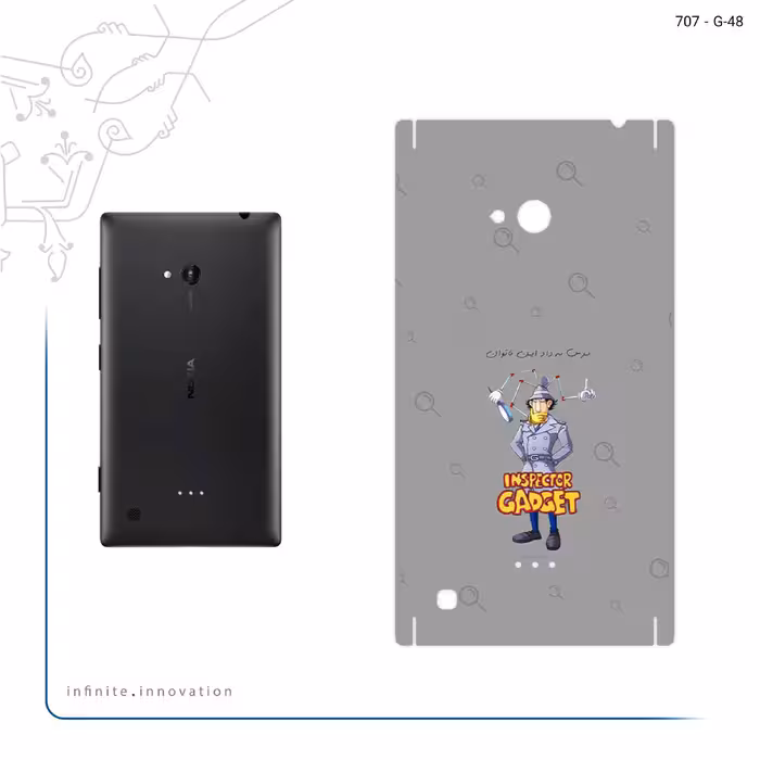 برچسب پوششی ماهوت مدل Inspector Gadget مناسب برای گوشی موبایل نوکیا Lumia 720