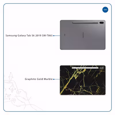 برچسب پوششی ماهوت مدل Graphite-Gold-Marble مناسب برای تبلت سامسونگ Galaxy Tab S6 2019 SM-T865