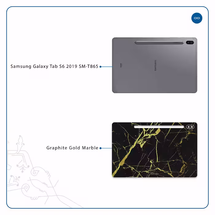 برچسب پوششی ماهوت مدل Graphite-Gold-Marble مناسب برای تبلت سامسونگ Galaxy Tab S6 2019 SM-T865
