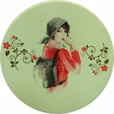 بشقاب دیوارکوب سفالی مدل دختر کد 1