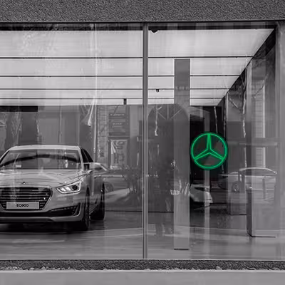 چراغ دیواری نئون دیزاین طرح Benz-BL_GR