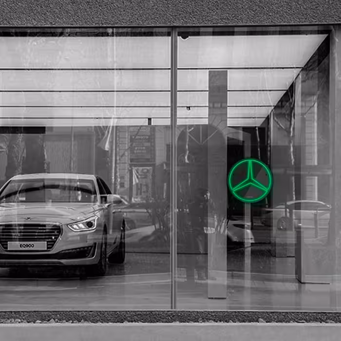 چراغ دیواری نئون دیزاین طرح Benz-BL_GR