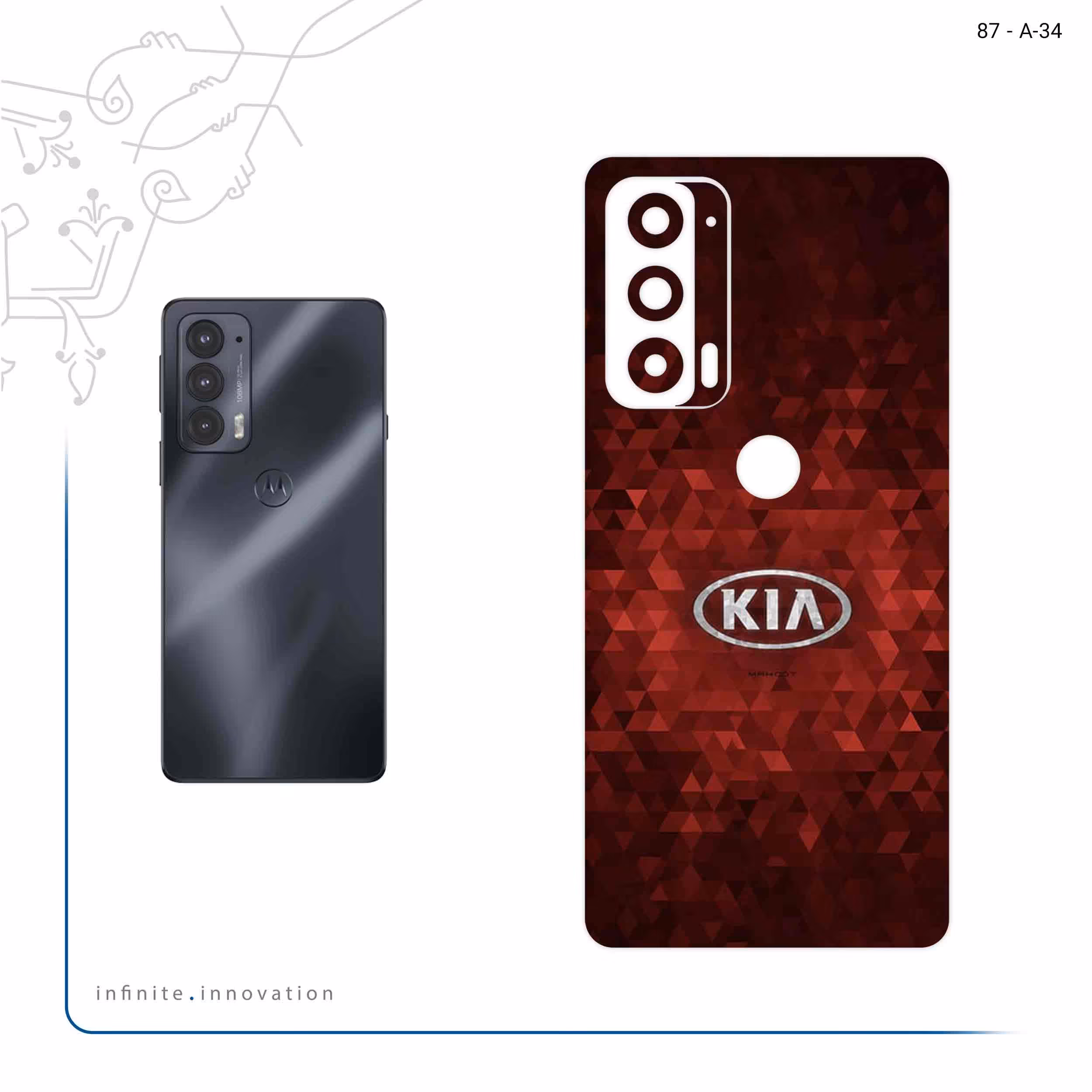 برچسب پوششی ماهوت مدل KIA_Logo مناسب برای گوشی موبایل موتورولا Edge 20