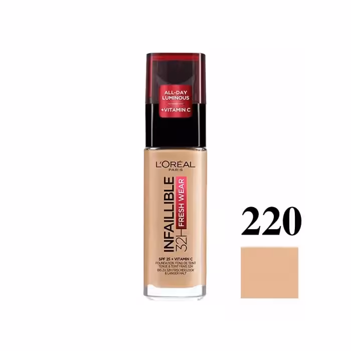 کرم پودر 32 ساعته لورآل مدل INFALLIBLE FRESH WEAR شماره 220 30 میل