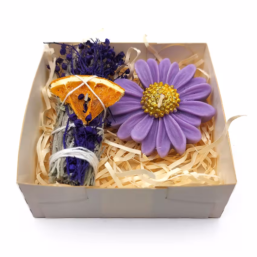 پک اسماج رزماری لوندر و شمع مدل بابونه کد 540008