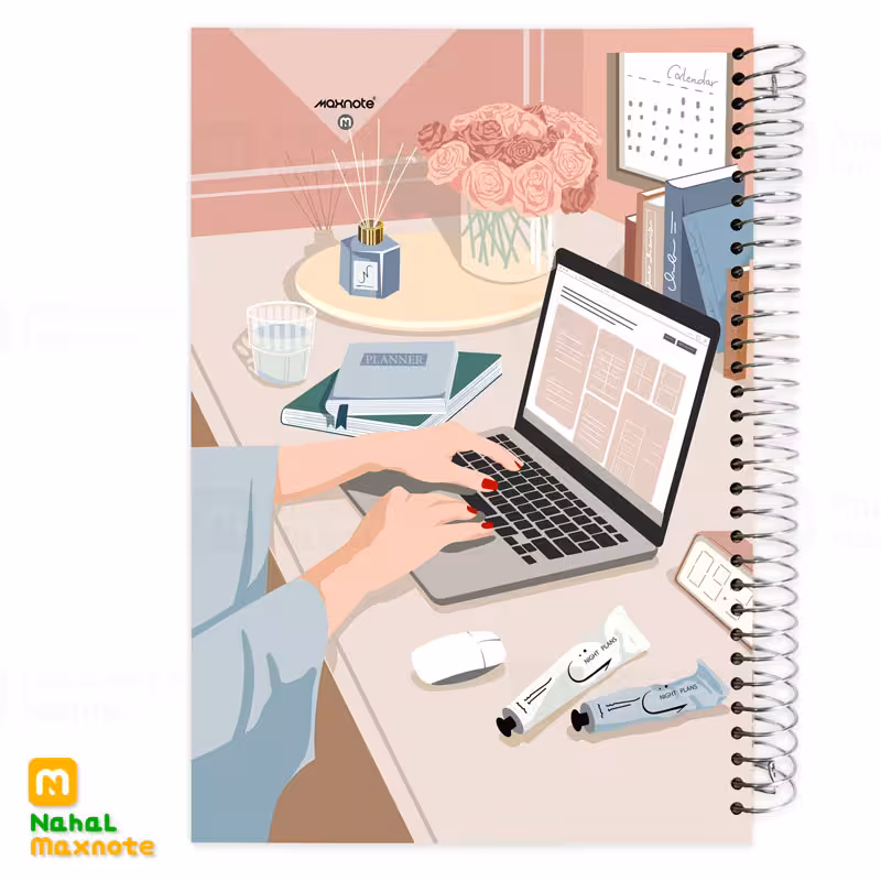 دفتر200 برگ سیمی جـلد سخت کد 9215.طرح 10