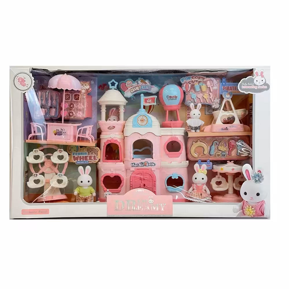 ست اسباب بازی قصر و خانه و بالون خرگوش سایز یزرگ کد 6698