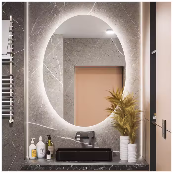 آینه بک لایت بیضی 50 * 70 سانتیمتر مدل B5070