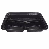 ظرف یکبار مصرف سه خانه کد 703 با درب 100 عدد