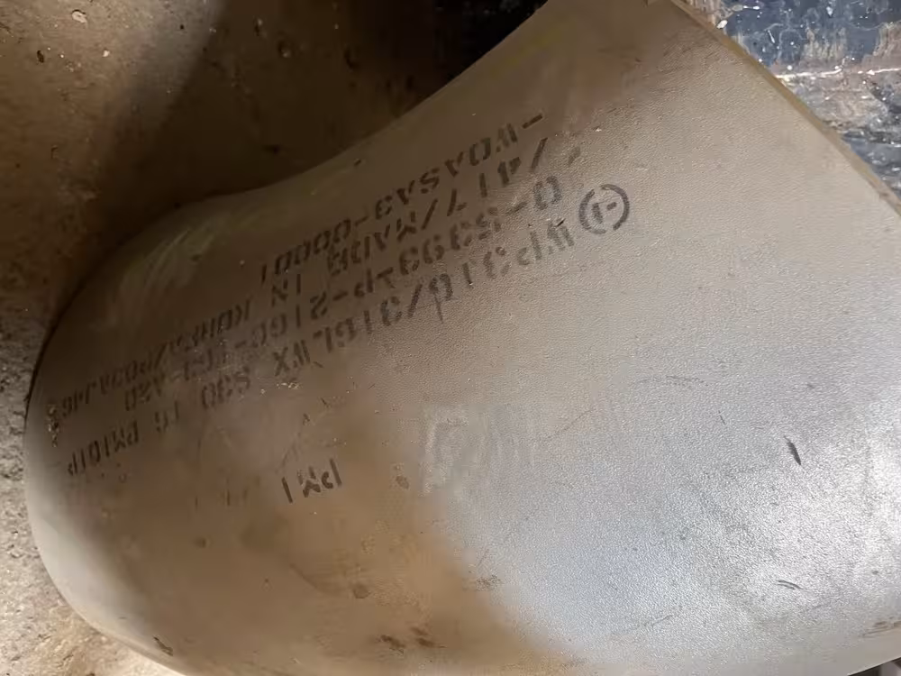 زانو 16 اینچ 45 درجه رده 80 درزدار از جنس   A 403/ WP 316 / 316 L/WX