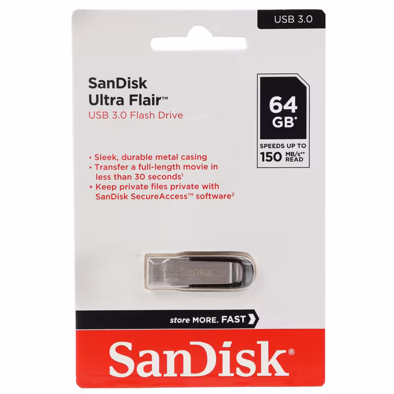 فلش 64 گیگ سن دیسک SanDisk Ultra Flair USB3.0