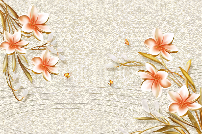 پوستر دیواری طرح گل مصنوعی ارکیده