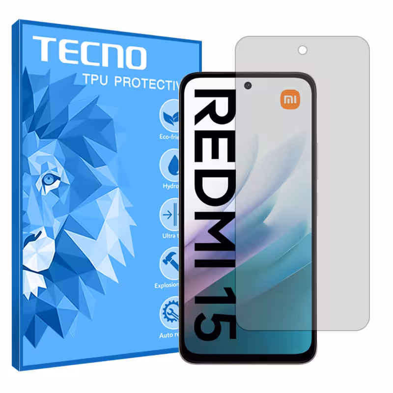 گلس شیائومی Redmi 15 4G مدل هیدروژلی شفاف برند تکنو کد S