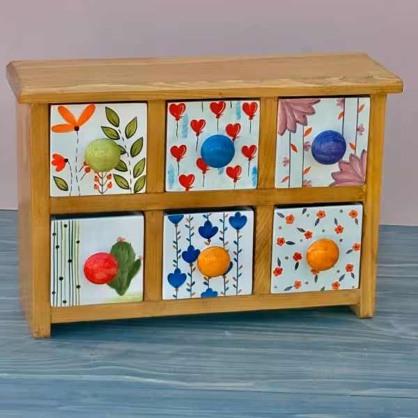 دراور رو میزی با شش کشو طرح دو