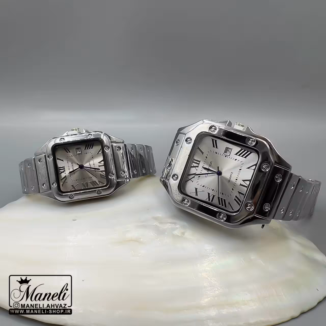 ست ساعت نقره ای زنانه و مردانه کارتیر ترند|140406100