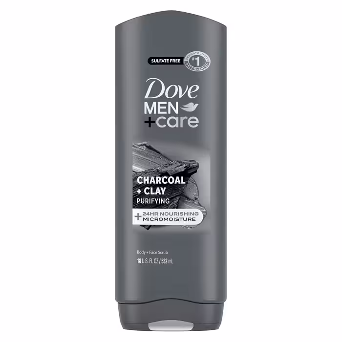 شامپو بدن داو مدل Men Care Charcoal  Clay زغال   خاک رس حجم 532 میل آمریکایی