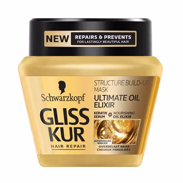 ماسک مو گلیس داخل حمام طلایی ترمیم کننده Gliss