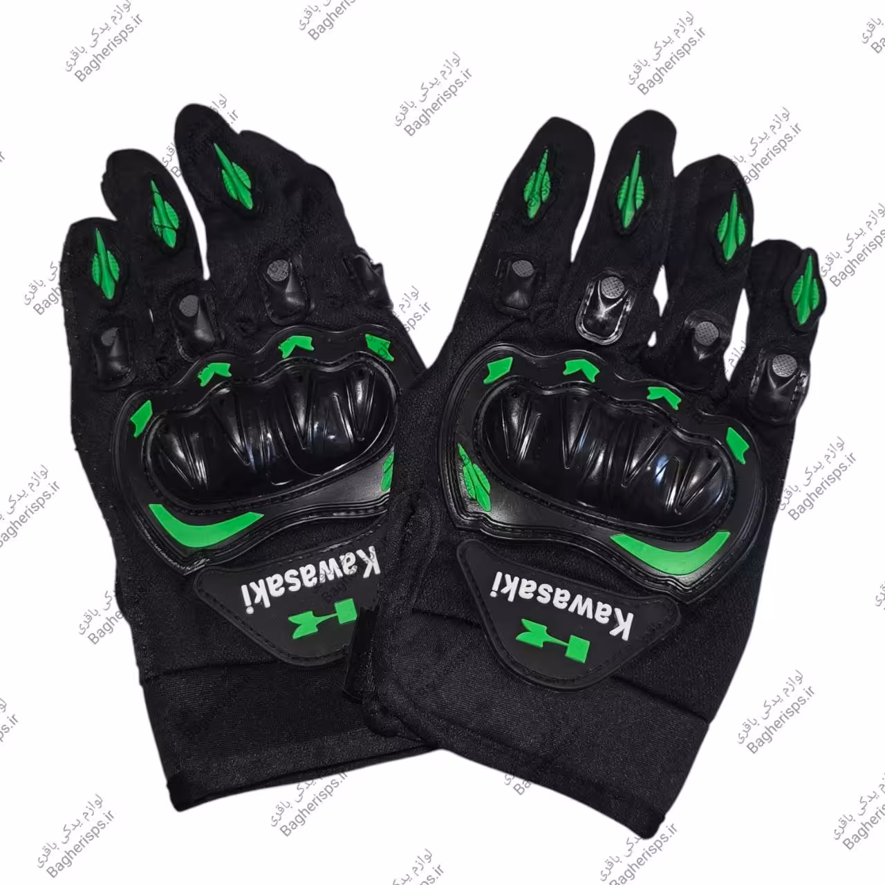 دستکش موتور سواری ضربه گیردار طرح کاوازاکی