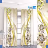 پرده تصویری طرح گل کریستالی برند پرنا