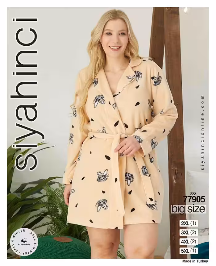 تن پوش حوله ای زنانه  سایز بزرگ ترک 77905