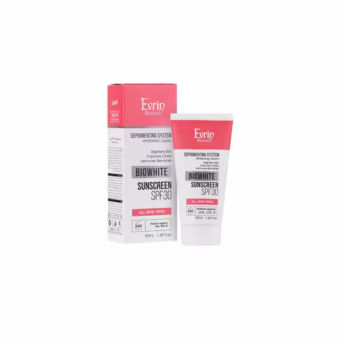 کرم ضد آفتاب و روشن کننده spf30اورین بیوتیک -Evrin Biotech