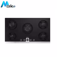 گاز رومیزی استیل البرز کد G5914 پنج شعله شیشه مشکی