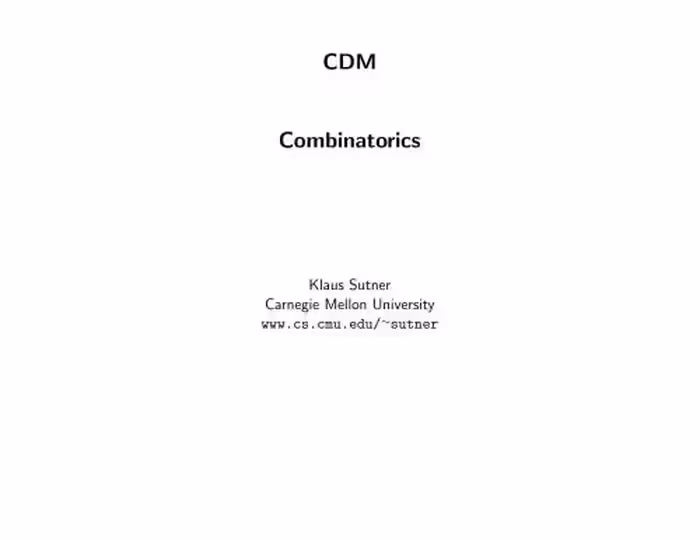 خرید و دانلود نسخه کامل کتاب Combinatorics