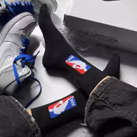 جوراب ساقدار طرح NBA زمینه مشکی اسپرت کش انگلیسی فری سایز