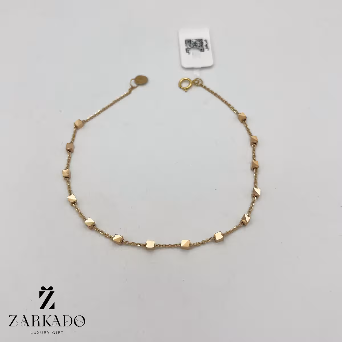 دستبند طلا گوی مکعبی رزگلد کد B6733