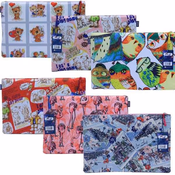 پاکت پارچه ای A4 زیپ دار فانتزی لیام کدL-3084