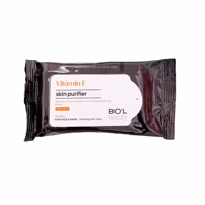 دستمال مرطوب حاوی ویتامین E آقایان بیول
