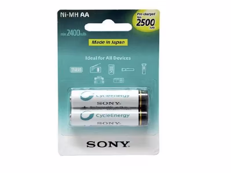 باتری قلمی دوتایی شارژی سونی Sony Cycle Energy AA 2500mAh
