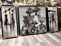 تابلو تکسچر سه تیکه برجسته طرح سیاه پوست