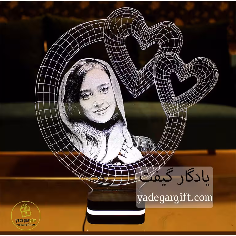 چراغ خواب سه بعدی چهره طرح قلب
