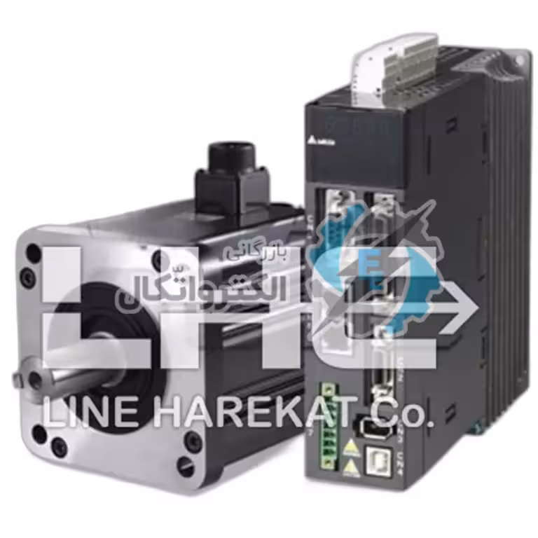 پک کامل سروو موتور مدل delta دلتا 1kw کیلووات ساده 2000 دور rpm مدل ECMA-E21310RS کد درایو ASD-A2-1021-M سری A2