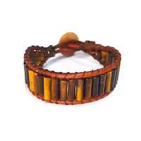 دستبند سنگ چشم ببر کد 310077