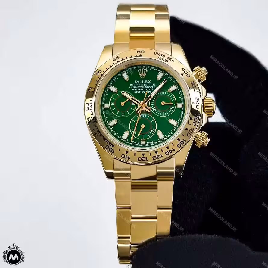 ساعت مچی مردانه رولکس دیتونا طلایی صفحه سبز Rolex Daytona RXD2077G