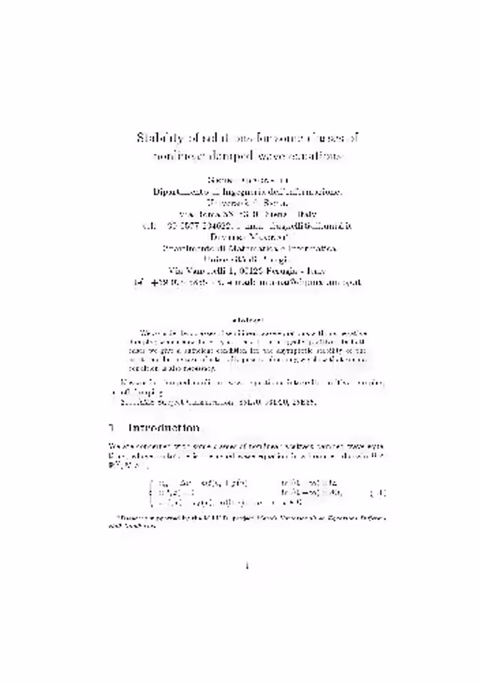 خرید و دانلود نسخه کامل کتاب Stability of solutions for some classes of nonlinear damped wave equations