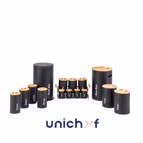 ست16 پارچه مشکی درب بامبو