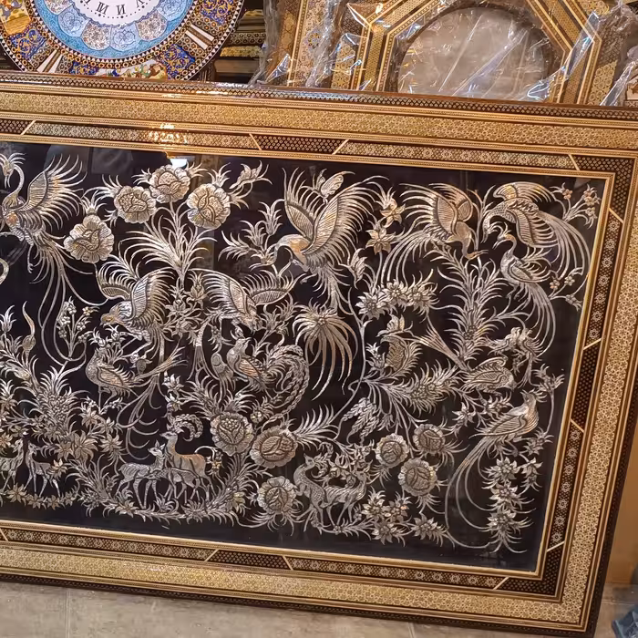 بزرگترین تابلو خاتم و قلمزنی با کیفیت درجه 1