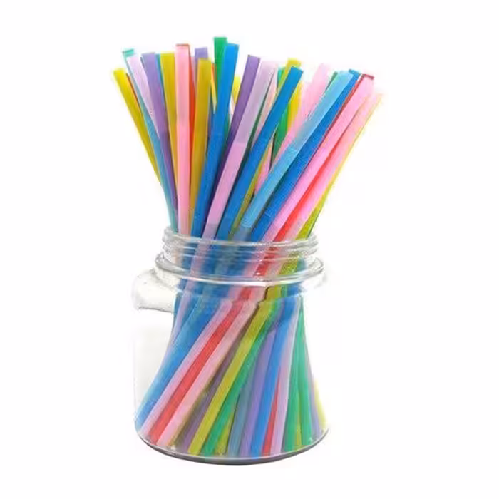 نی تاشو تک رنگ بسته 50 عددی