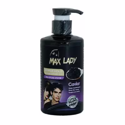 ژل مو چسبی مکس لیدی MAX LADY عصاره خاویار حجم 295 گرم