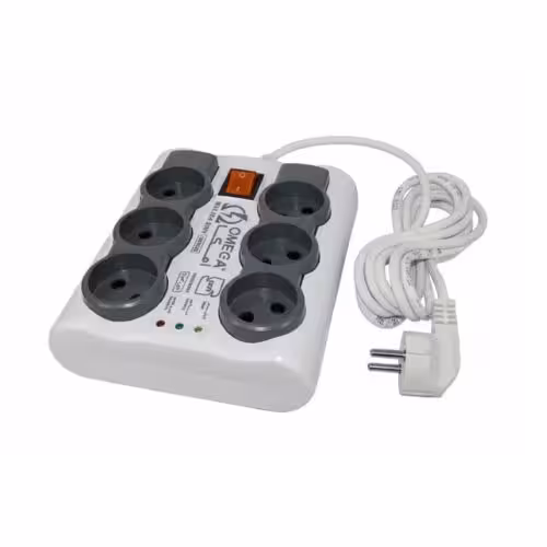 محافظ برق 6 خانه استاندارد صوتی و تصویری برند امگا OMEGA