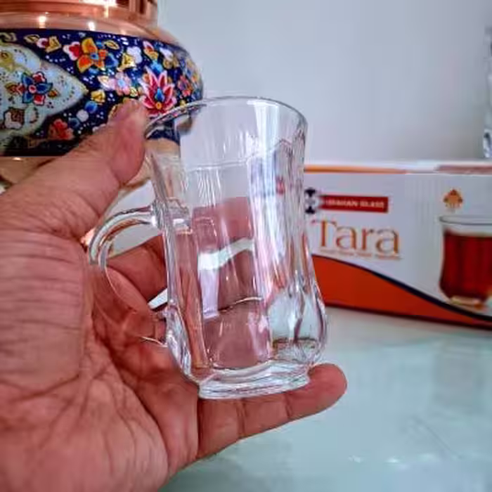 استکان کمر باریک دسته دار مدل تارا