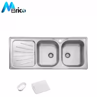 سینک استیل البرز کد 214 توکار دو لگنه