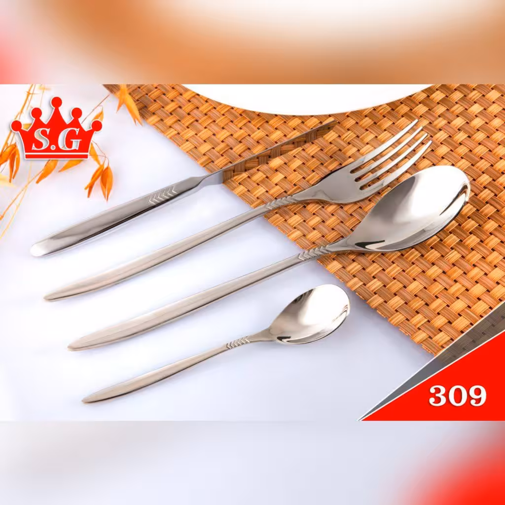 سرویس قاشق چنگال 18 نفره اس جی مدل 309s