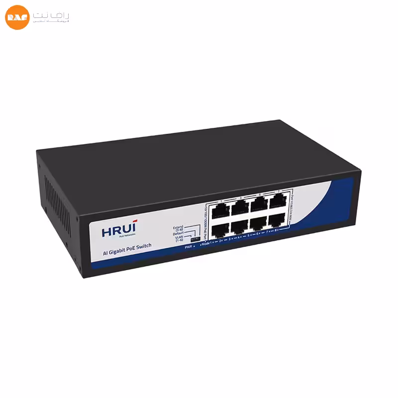سوییچ 8 پورت Hi-PoE گیگ اچ آر یو آی مدل HR900-AXG-80N-120